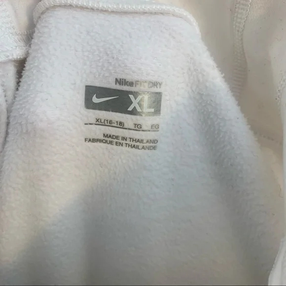 Nike Fit Dry Shirt Fleece Lined 1/4 Zip Top Long Sleeve White Girls Size XL - Picture 2 of 4